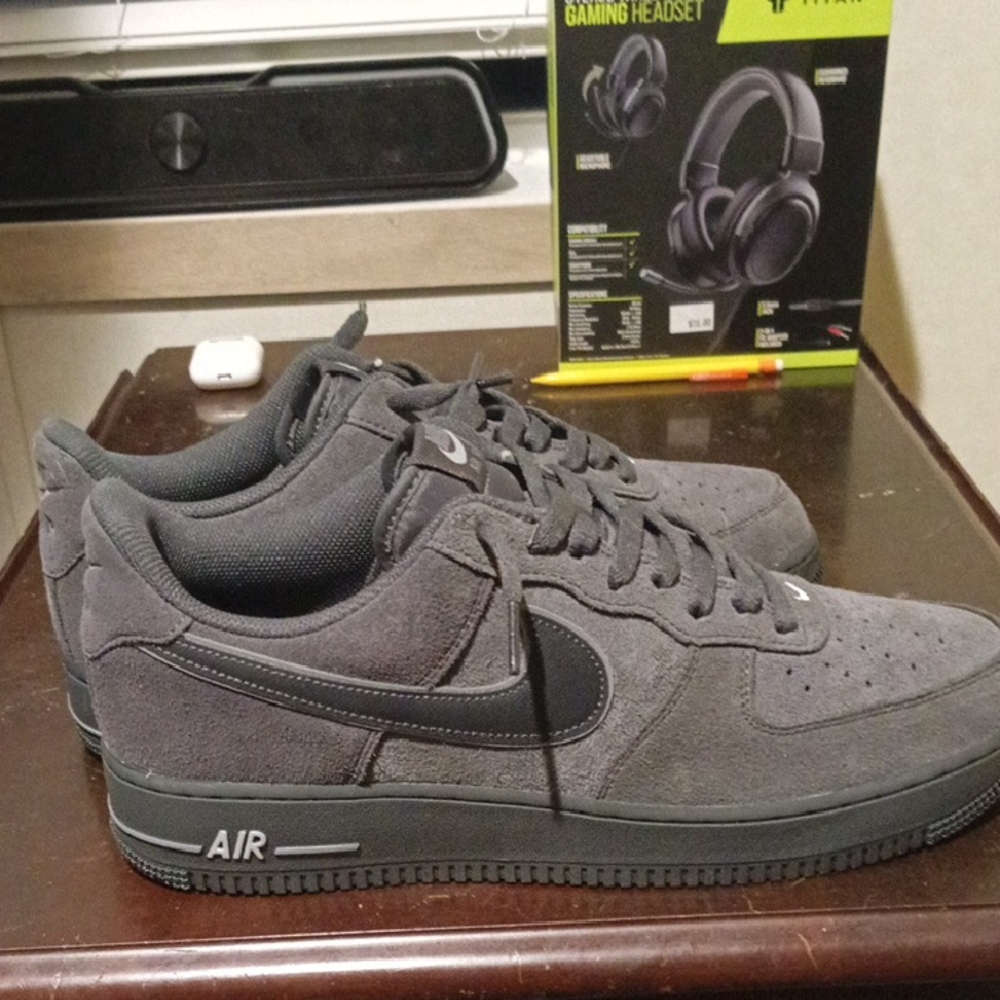 Nike Grey Suede Air Force 1 Sneakers